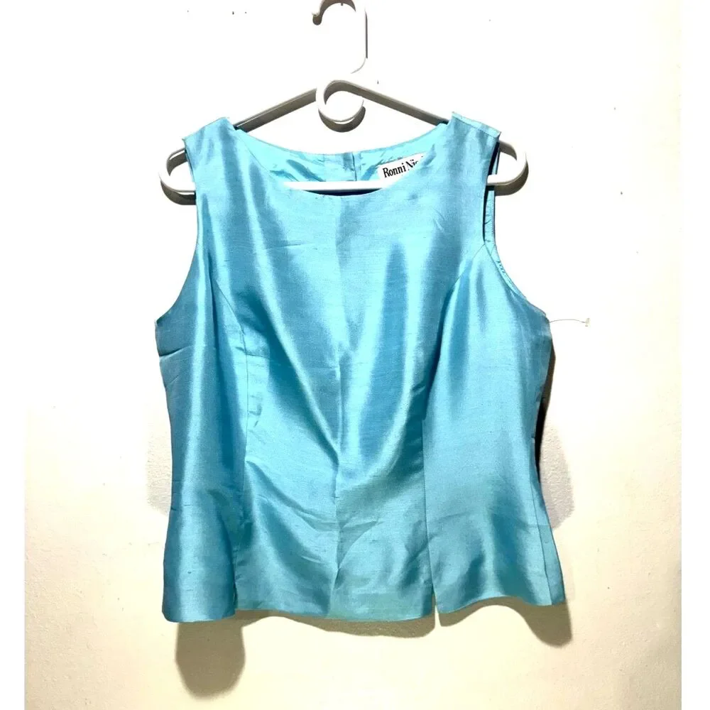 Ronni Nicole Aqua Blue Sleeveless Jumpsuit Romper Set